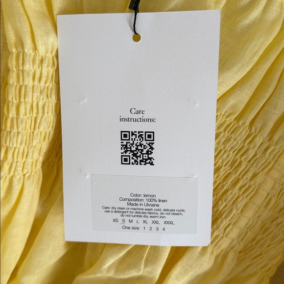 Yellow Puff-Sleeve Square-Neck Midi Dress - Picture 7 of 7